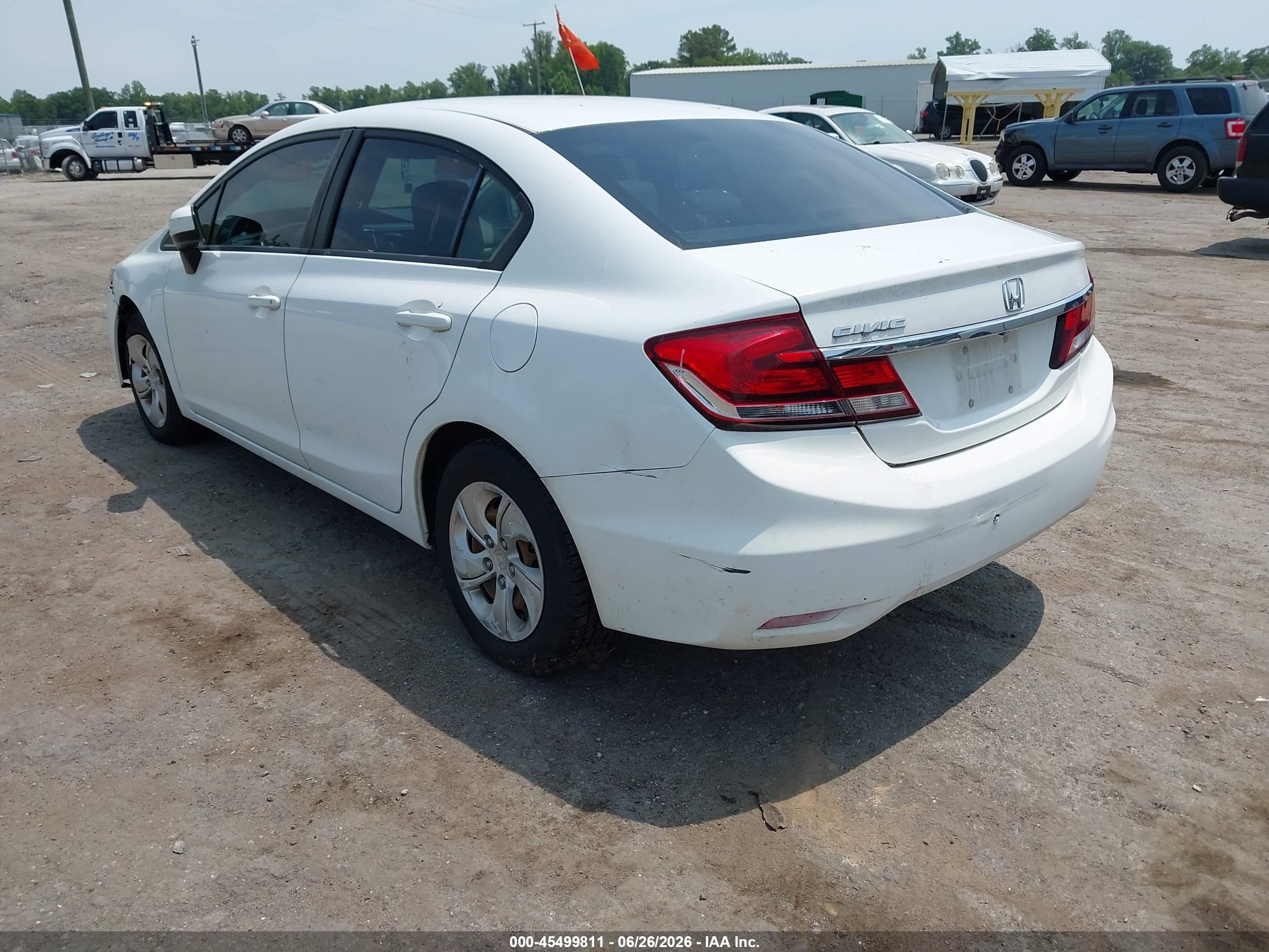 2015 Honda Civic Lx White vin: 19XFB2F53FE275851