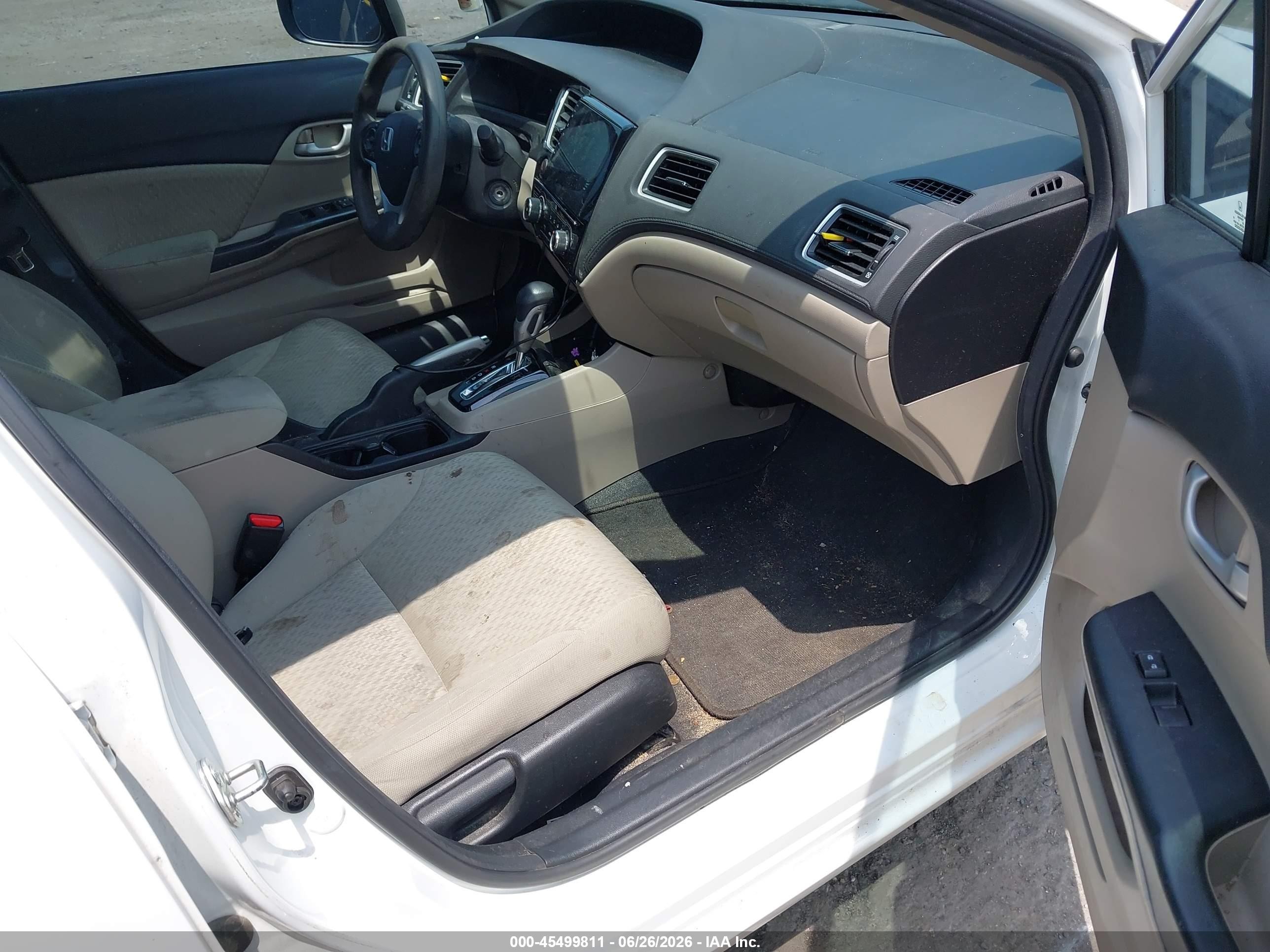 2015 Honda Civic Lx White vin: 19XFB2F53FE275851