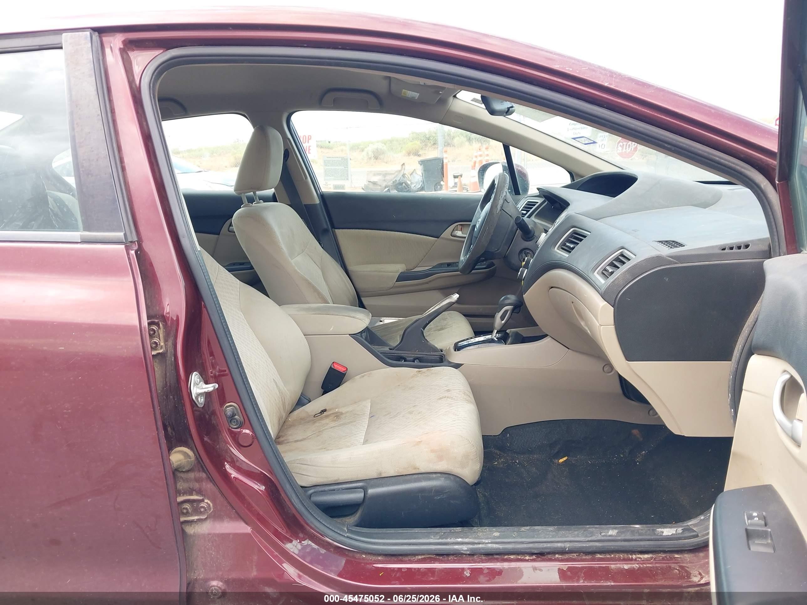 2015 Honda Civic Lx Maroon vin: 19XFB2F53FE293833