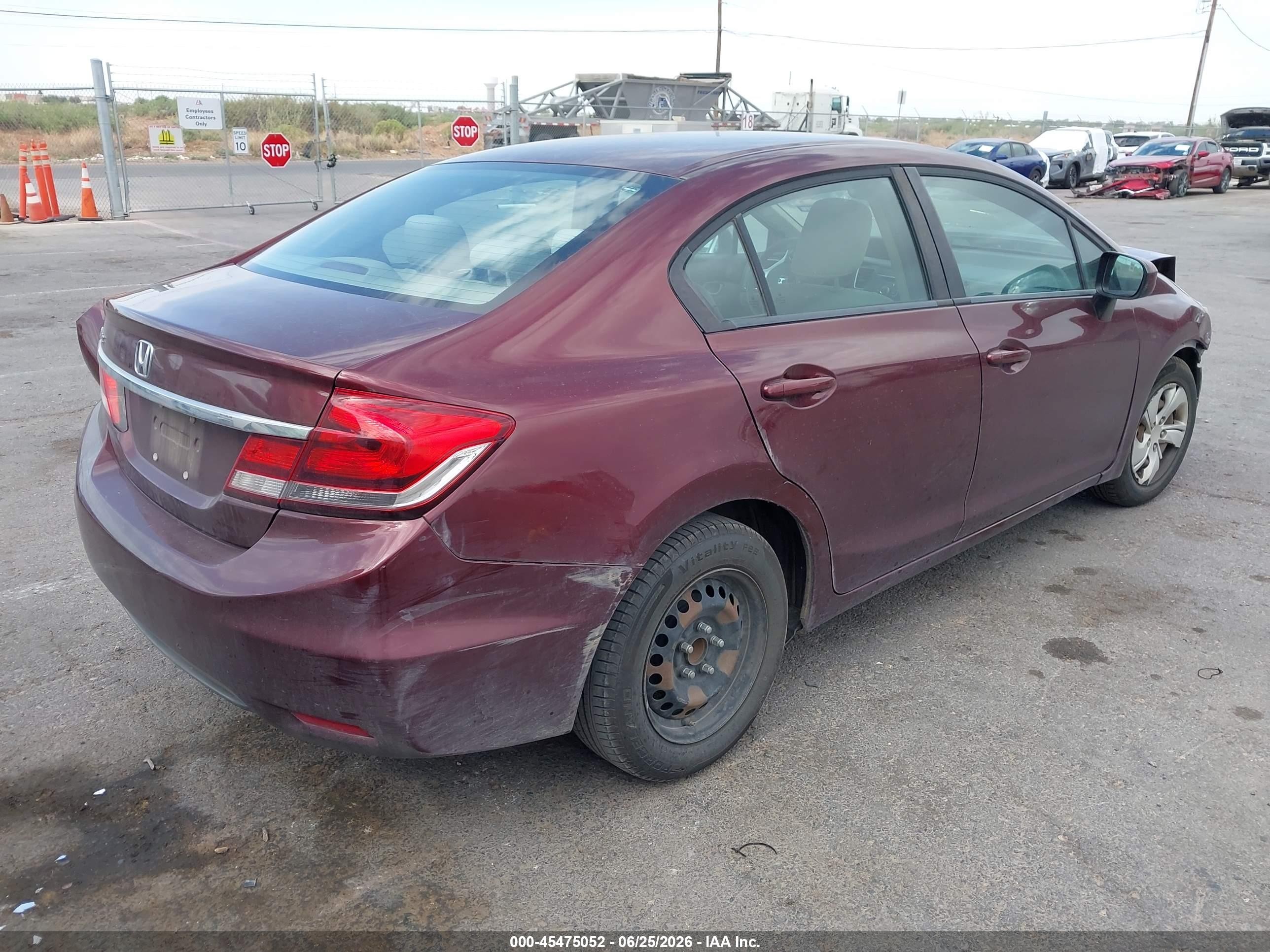 2015 Honda Civic Lx Maroon vin: 19XFB2F53FE293833