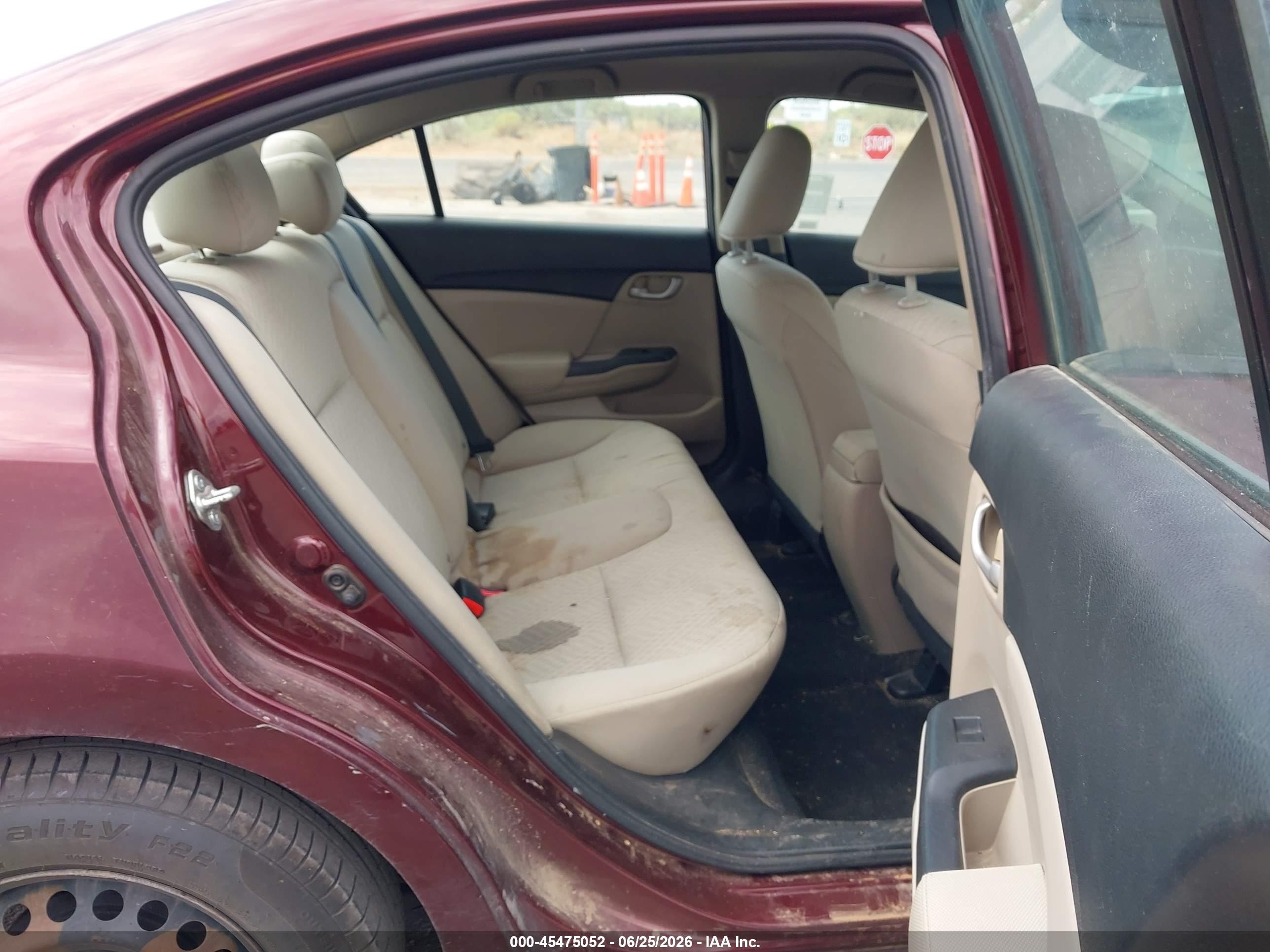 2015 Honda Civic Lx Maroon vin: 19XFB2F53FE293833