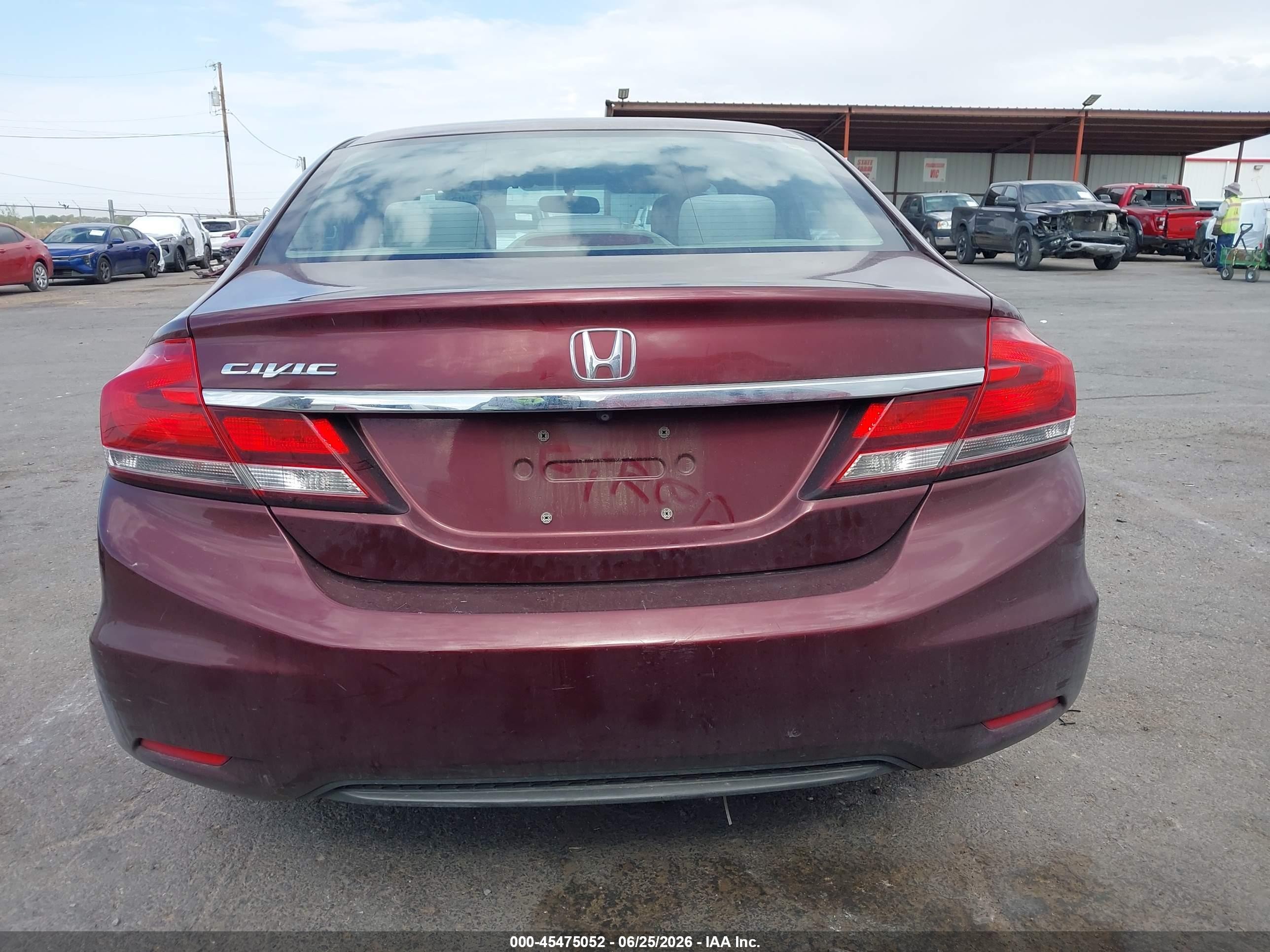 2015 Honda Civic Lx Maroon vin: 19XFB2F53FE293833