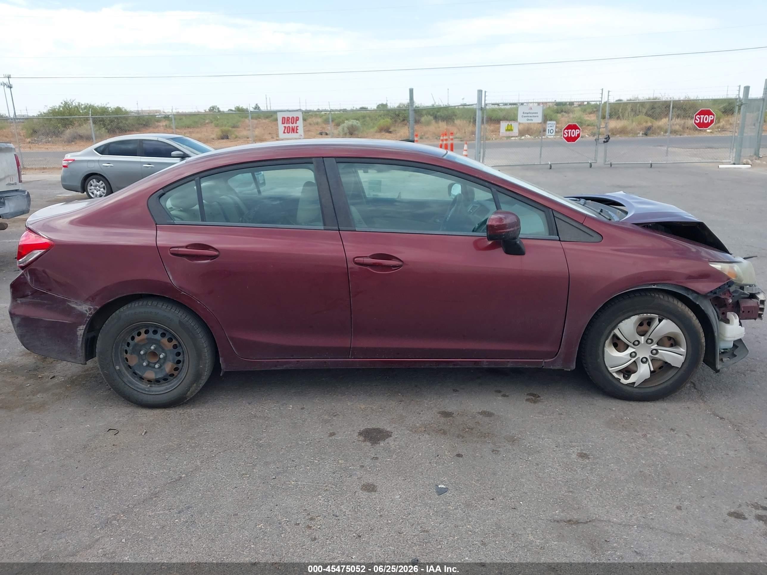 2015 Honda Civic Lx Maroon vin: 19XFB2F53FE293833