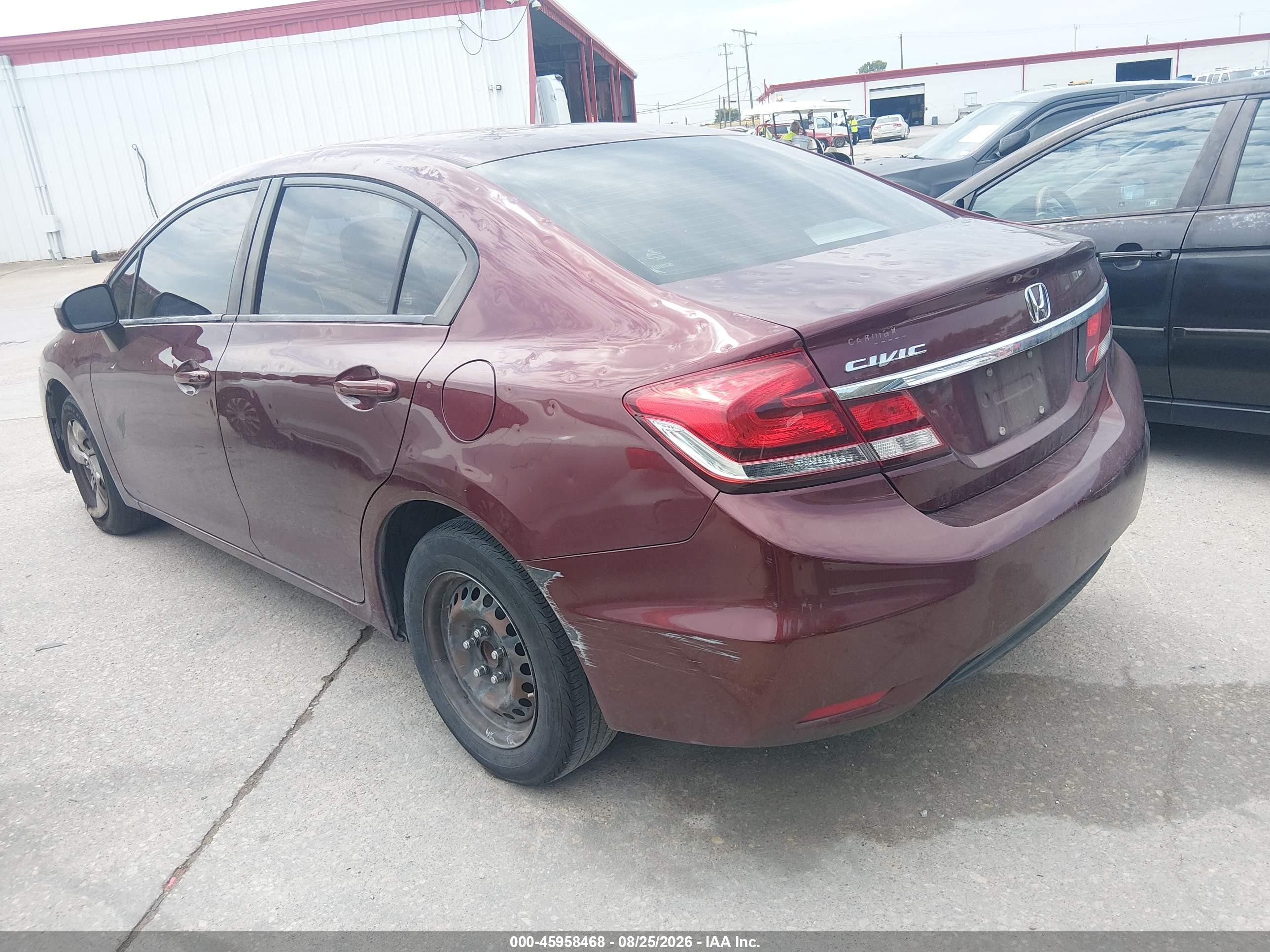 2015 Honda Civic Lx Burgundy vin: 19XFB2F53FE700744