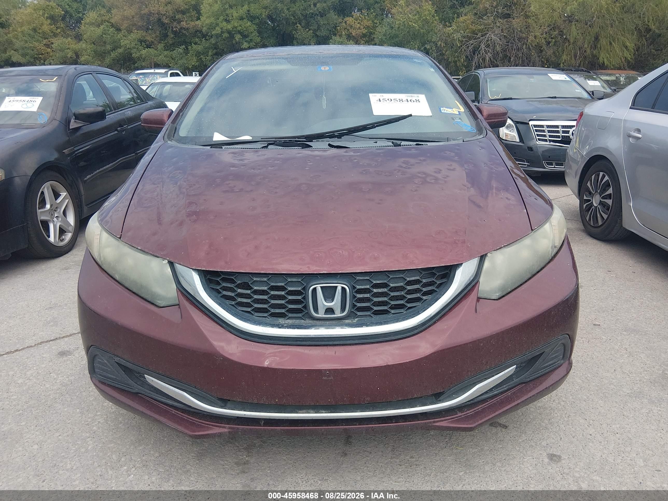2015 Honda Civic Lx Burgundy vin: 19XFB2F53FE700744
