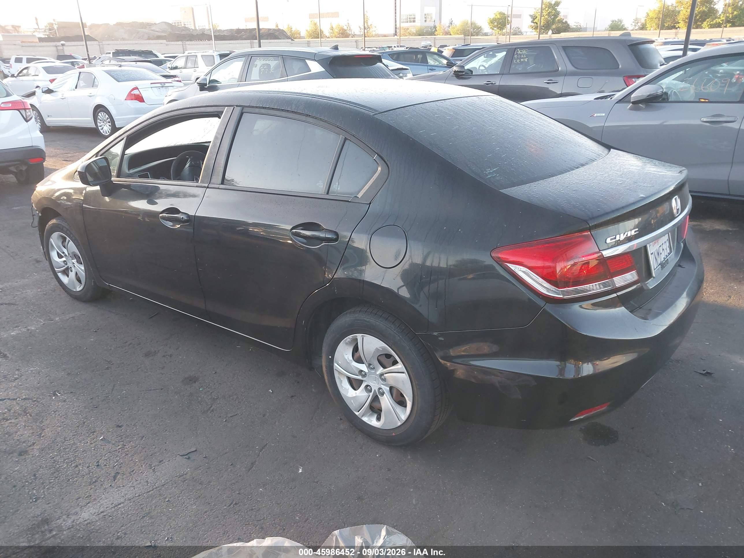 2015 Honda Civic Lx Black vin: 19XFB2F53FE705104