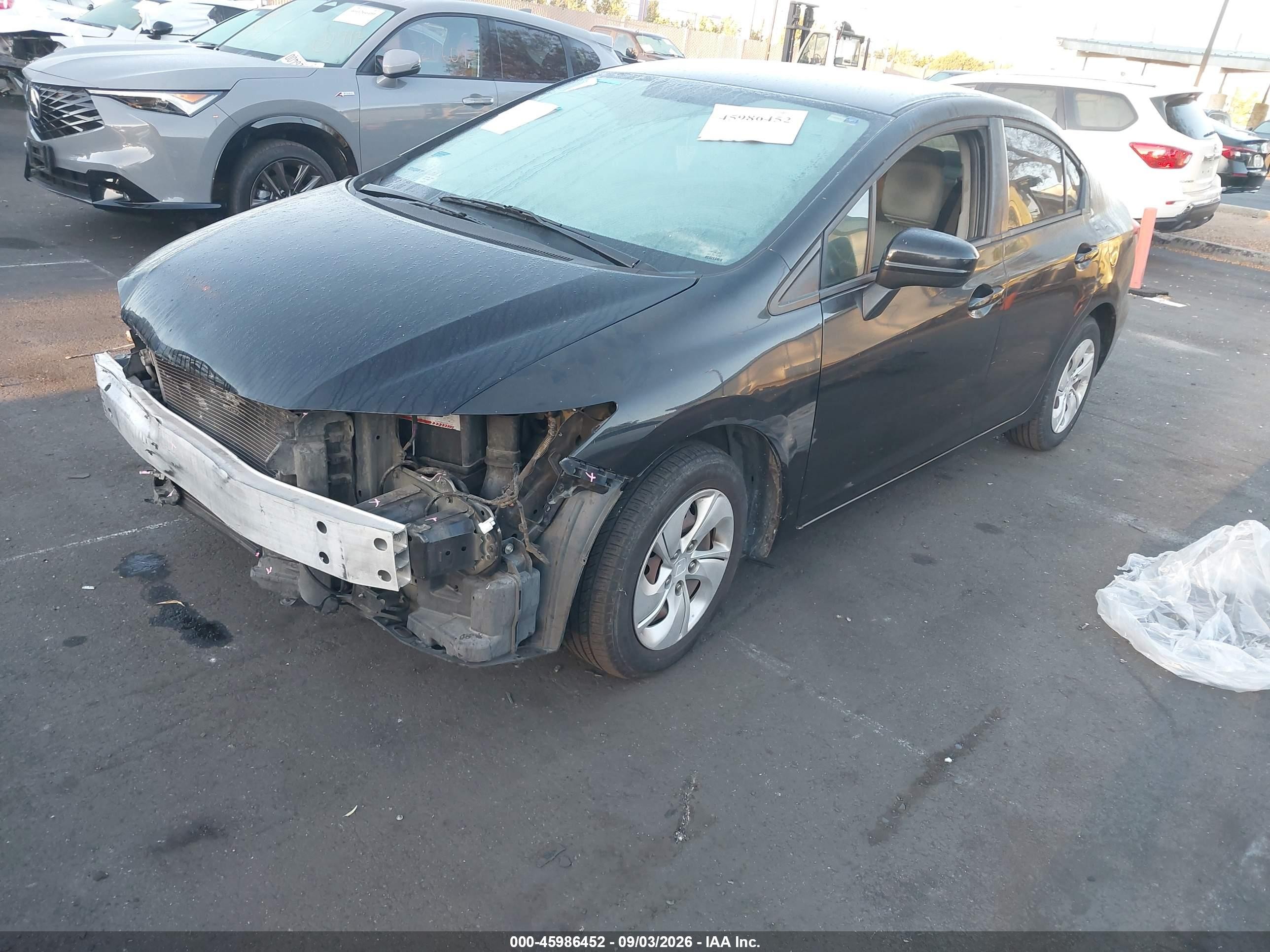 2015 Honda Civic Lx Black vin: 19XFB2F53FE705104