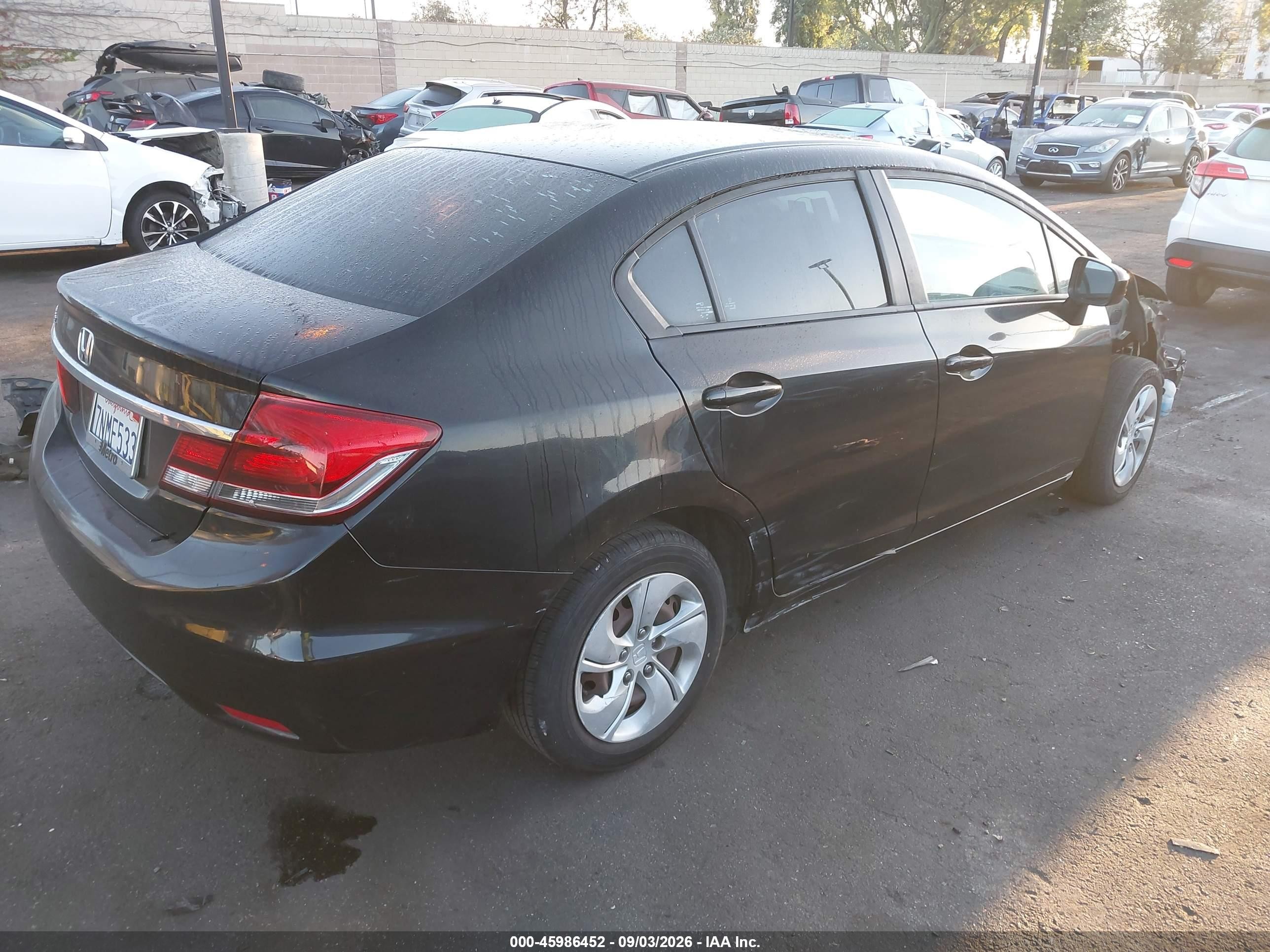 2015 Honda Civic Lx Black vin: 19XFB2F53FE705104