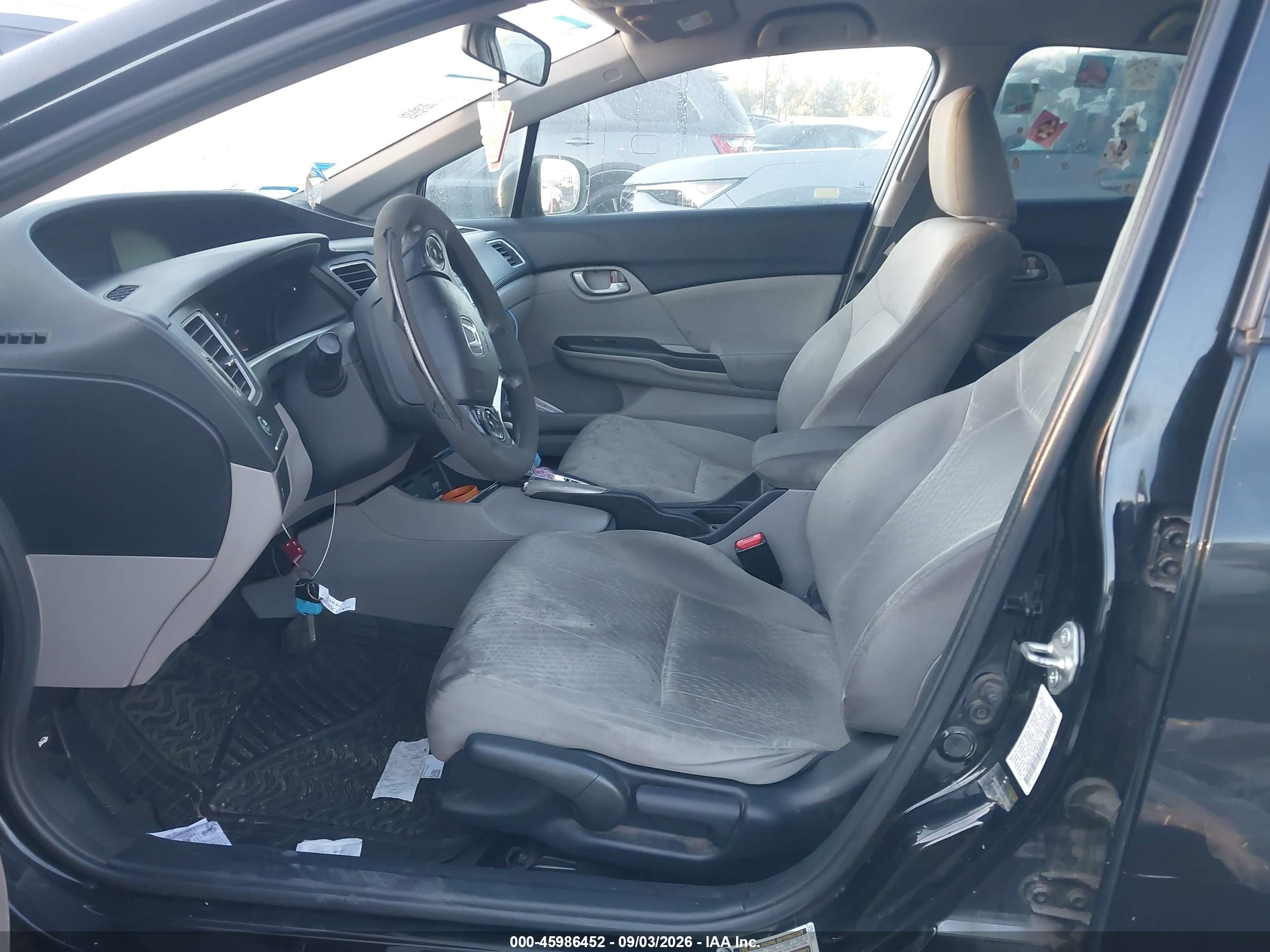 2015 Honda Civic Lx Black vin: 19XFB2F53FE705104