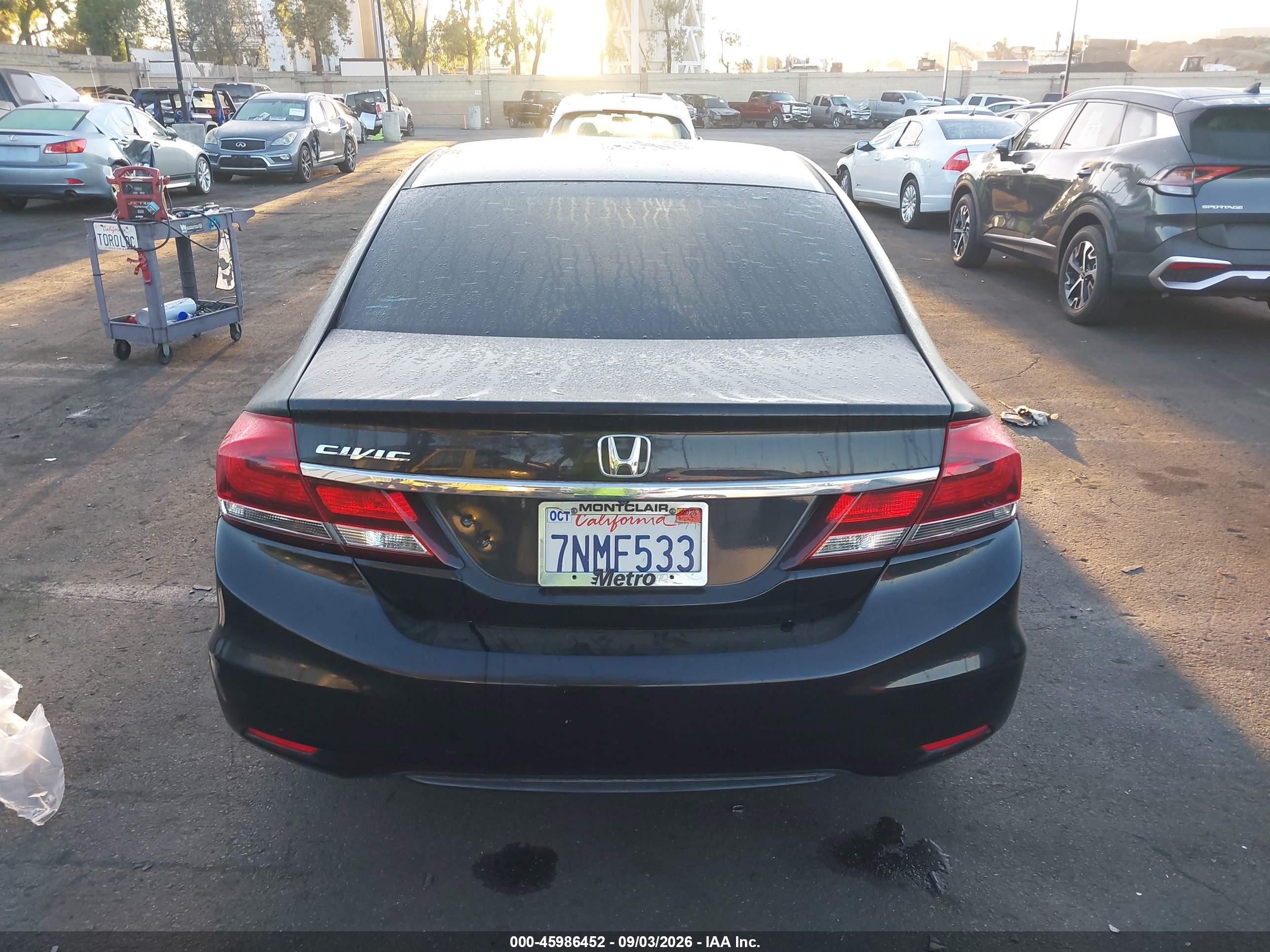 2015 Honda Civic Lx Black vin: 19XFB2F53FE705104