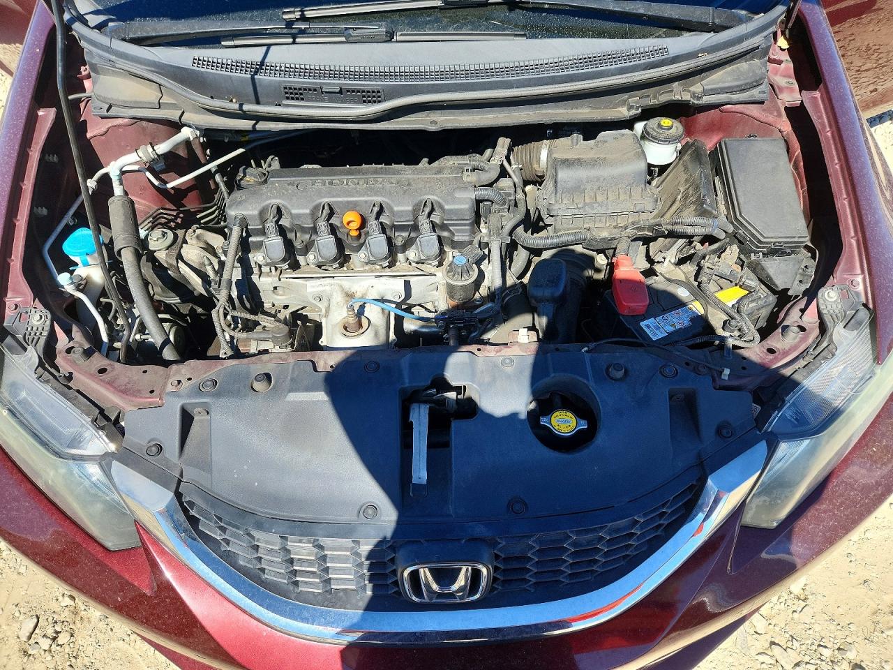 2015 Honda Civic Lx Burgundy vin: 19XFB2F53FE705894