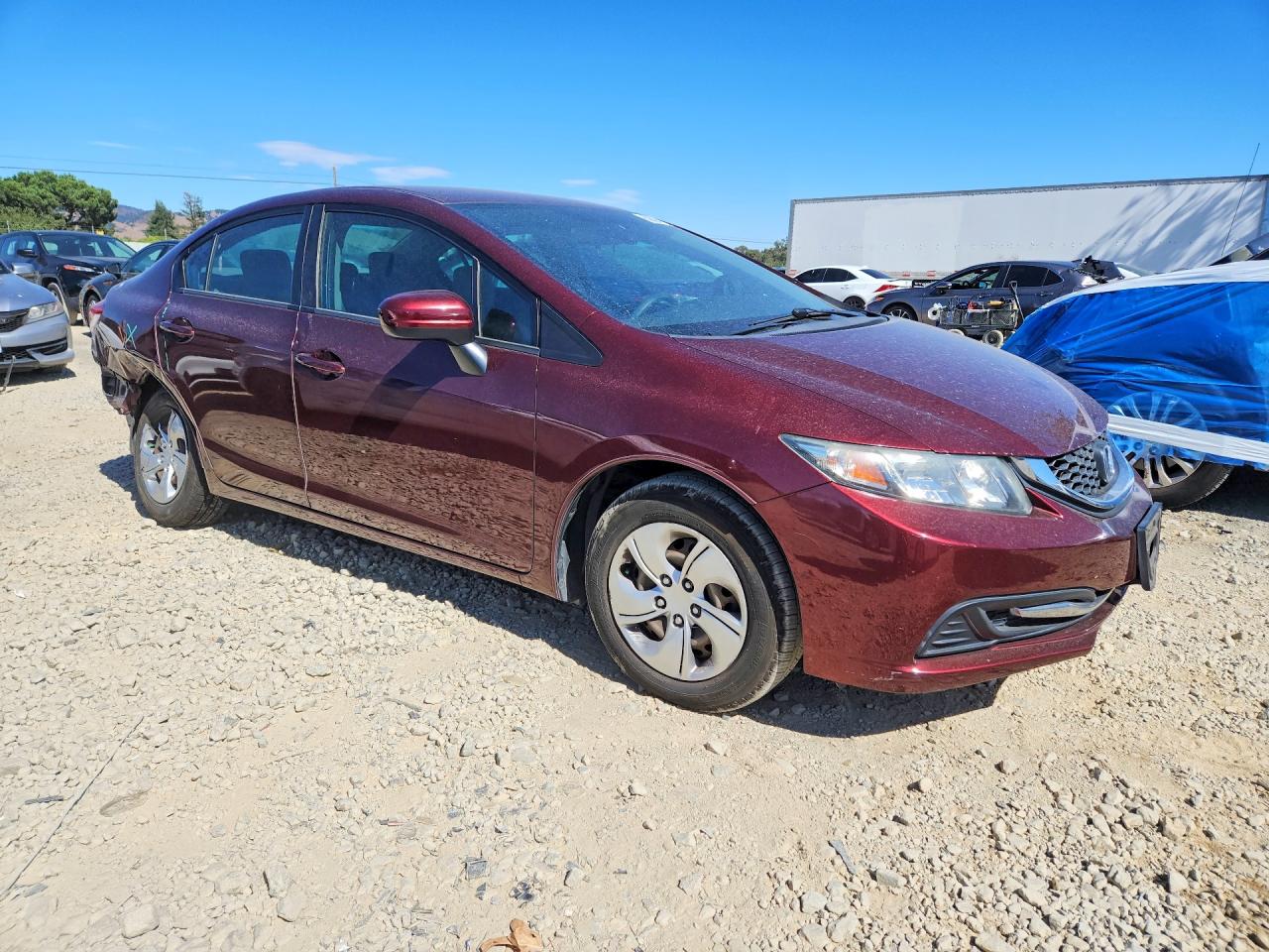2015 Honda Civic Lx Burgundy vin: 19XFB2F53FE705894