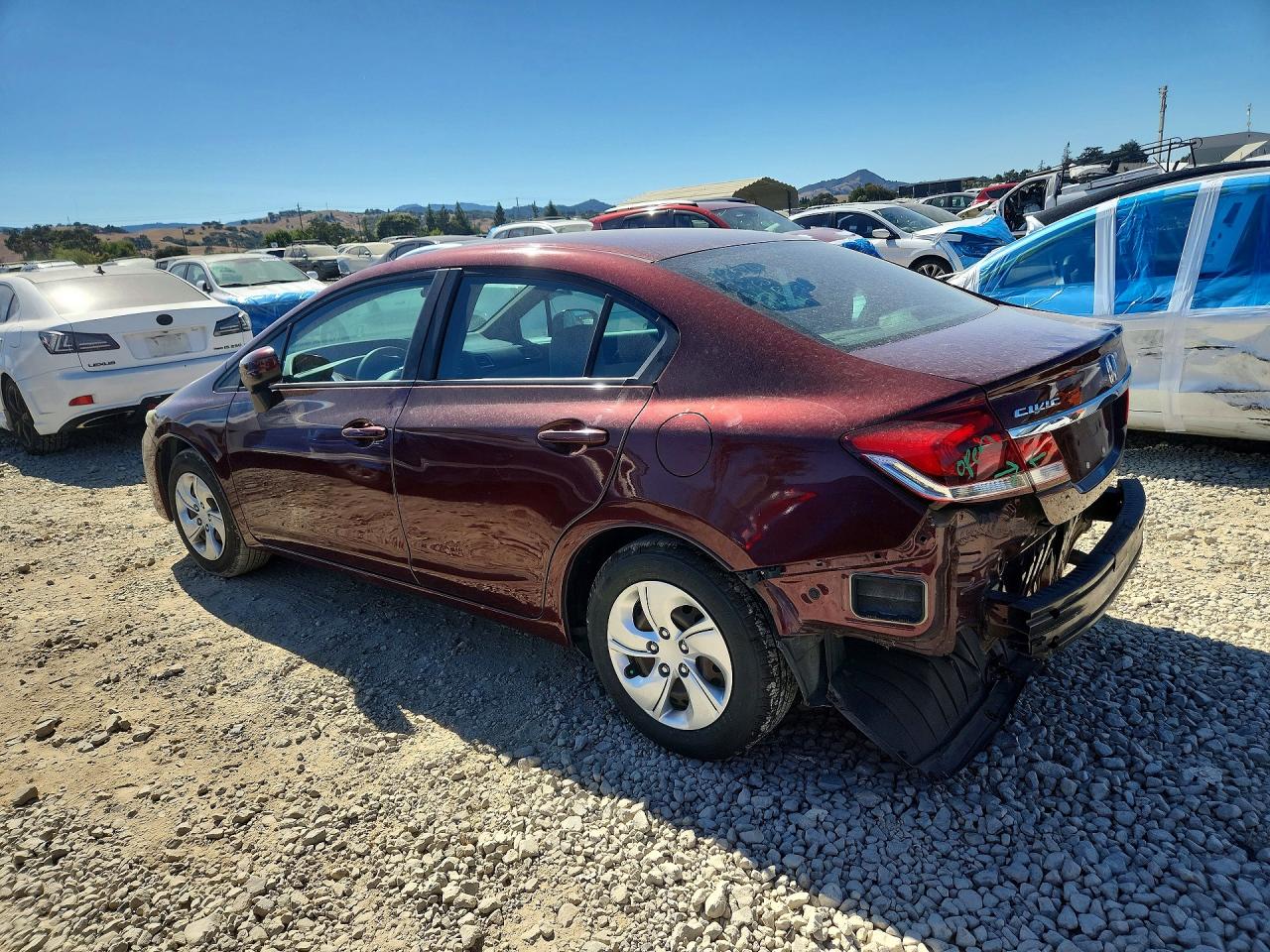 2015 Honda Civic Lx Burgundy vin: 19XFB2F53FE705894