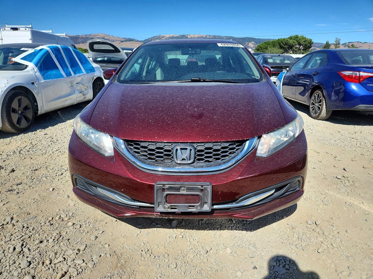 2015 Honda Civic Lx Burgundy vin: 19XFB2F53FE705894