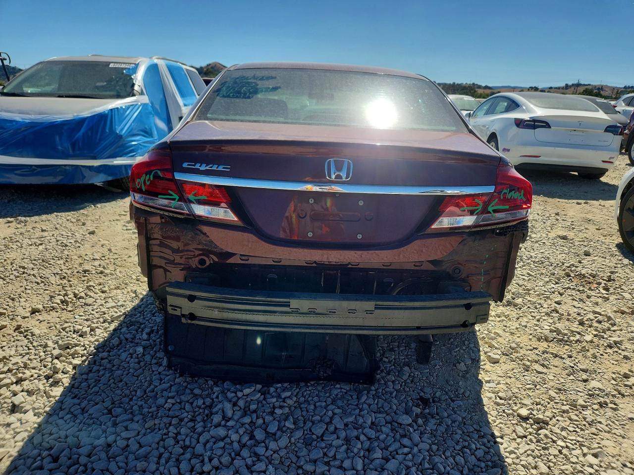 2015 Honda Civic Lx Burgundy vin: 19XFB2F53FE705894