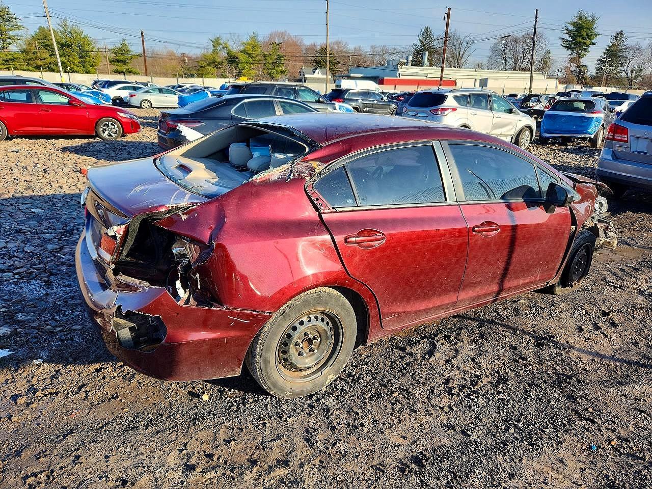 2015 Honda Civic Lx Burgundy vin: 19XFB2F53FE706561