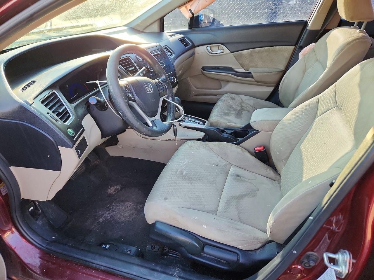 2015 Honda Civic Lx Burgundy vin: 19XFB2F53FE706561