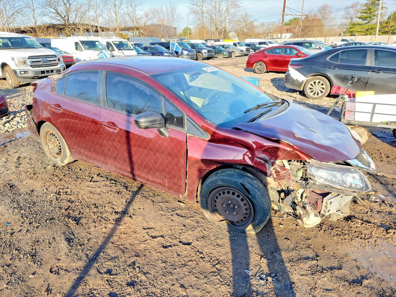 2015 Honda Civic Lx Burgundy vin: 19XFB2F53FE706561