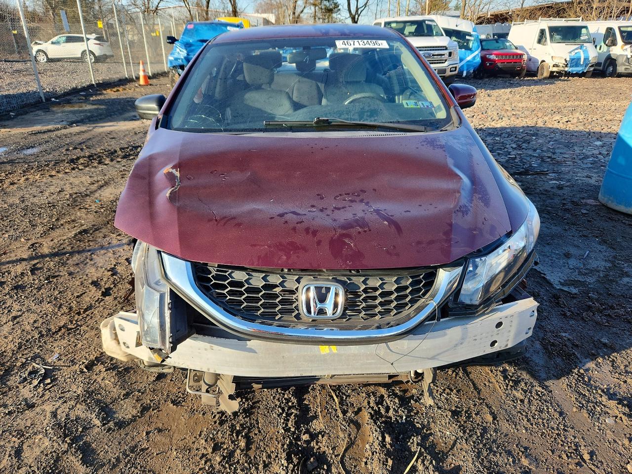 2015 Honda Civic Lx Burgundy vin: 19XFB2F53FE706561