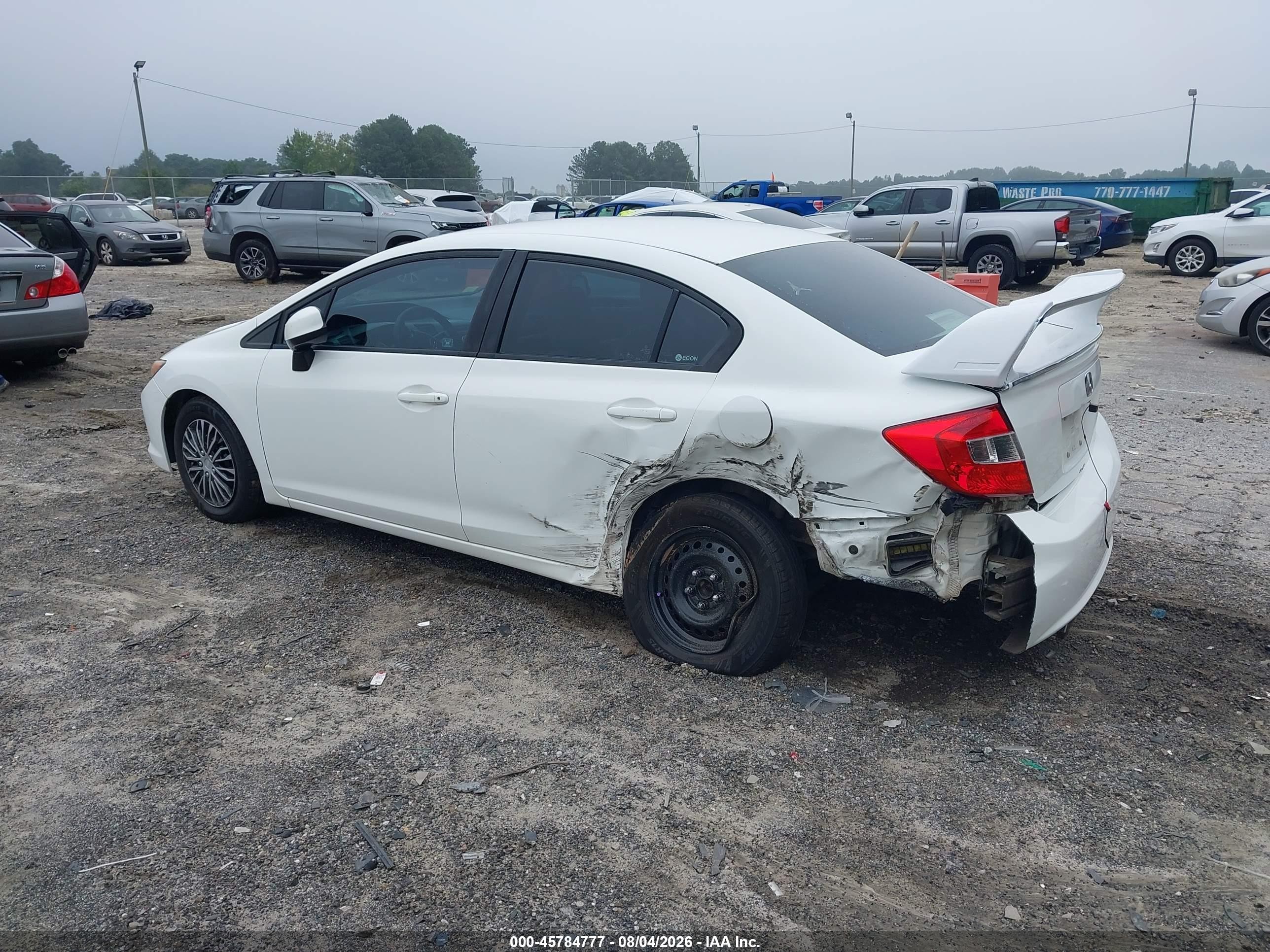 2012 Honda Civic Lx Белый vin: 19XFB2F54CE010366