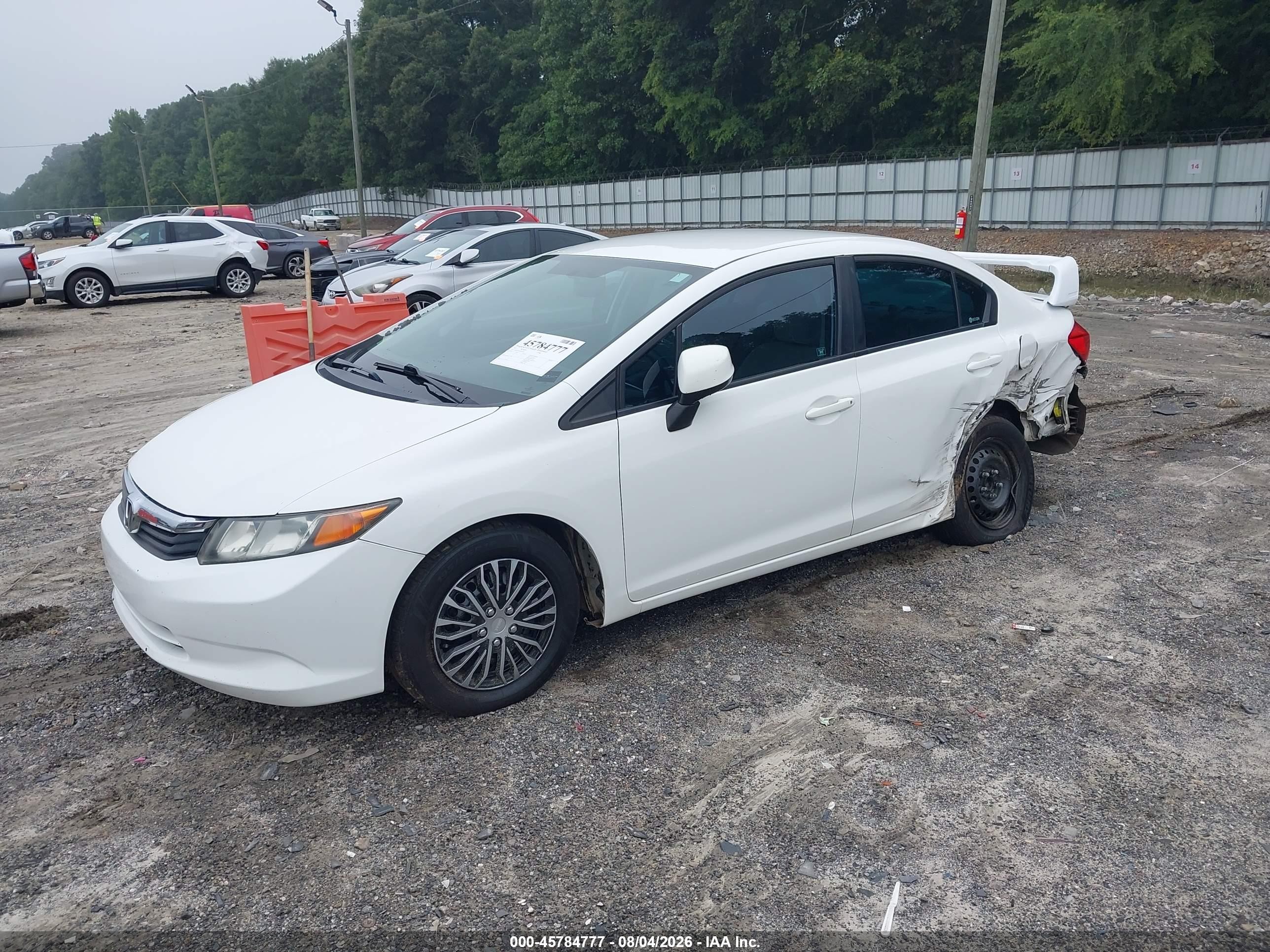 2012 Honda Civic Lx Белый vin: 19XFB2F54CE010366