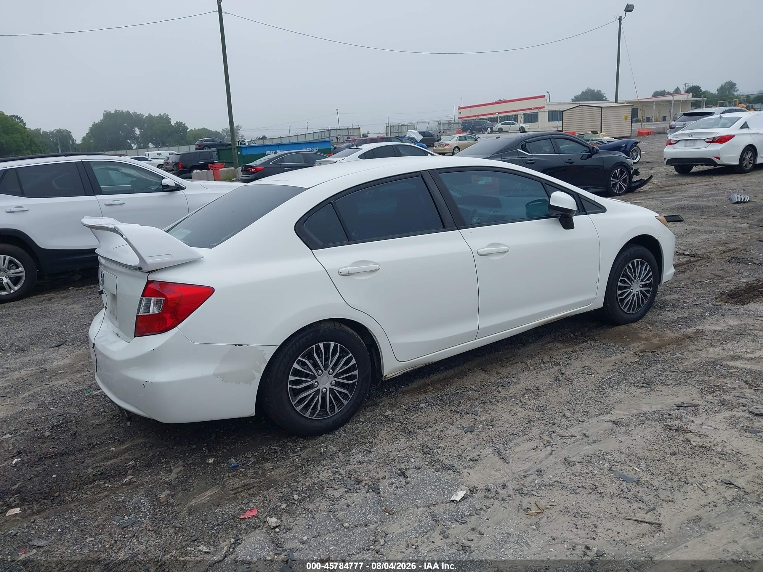 2012 Honda Civic Lx Белый vin: 19XFB2F54CE010366