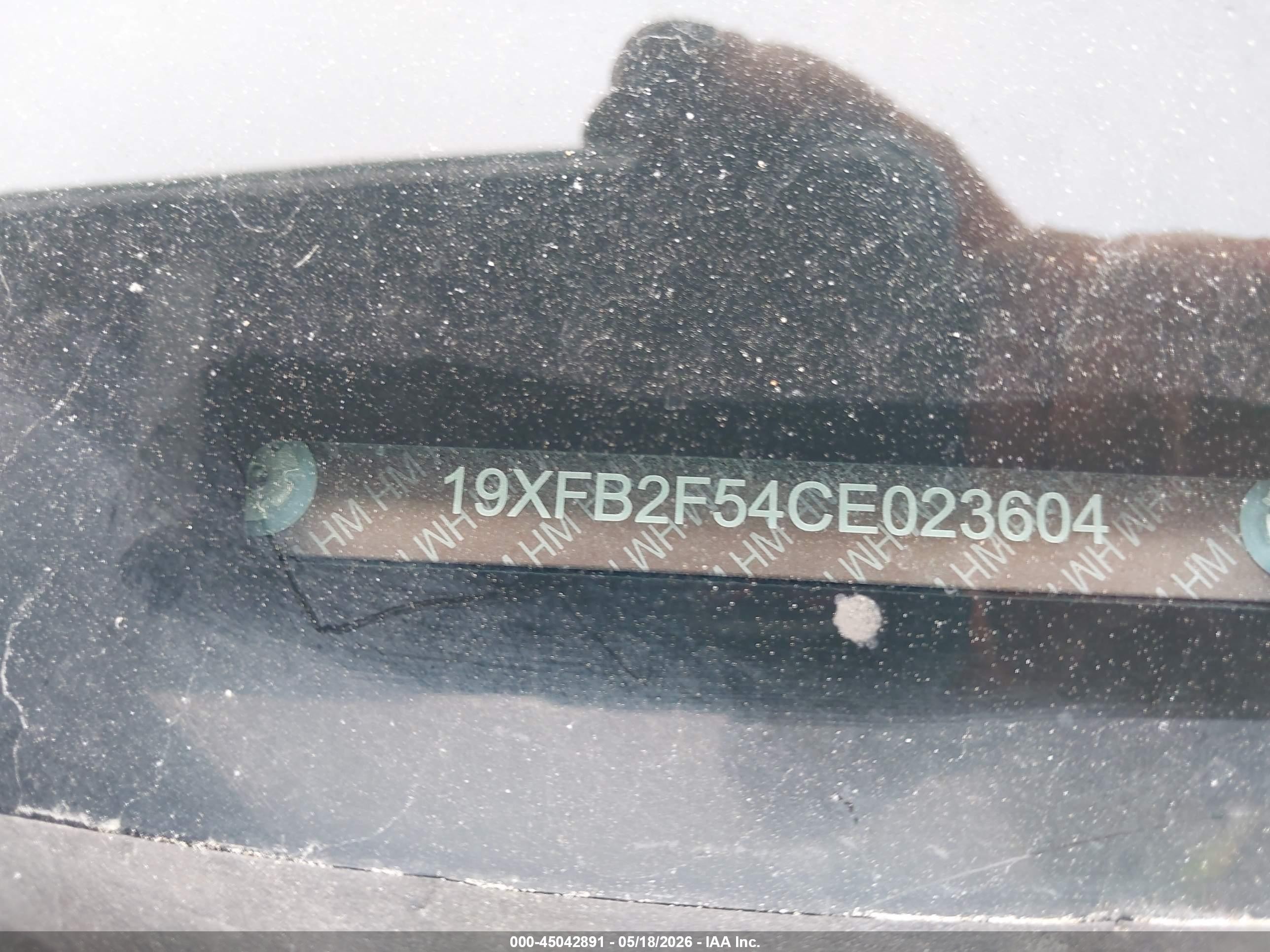 2012 Honda Civic Lx Серый vin: 19XFB2F54CE023604