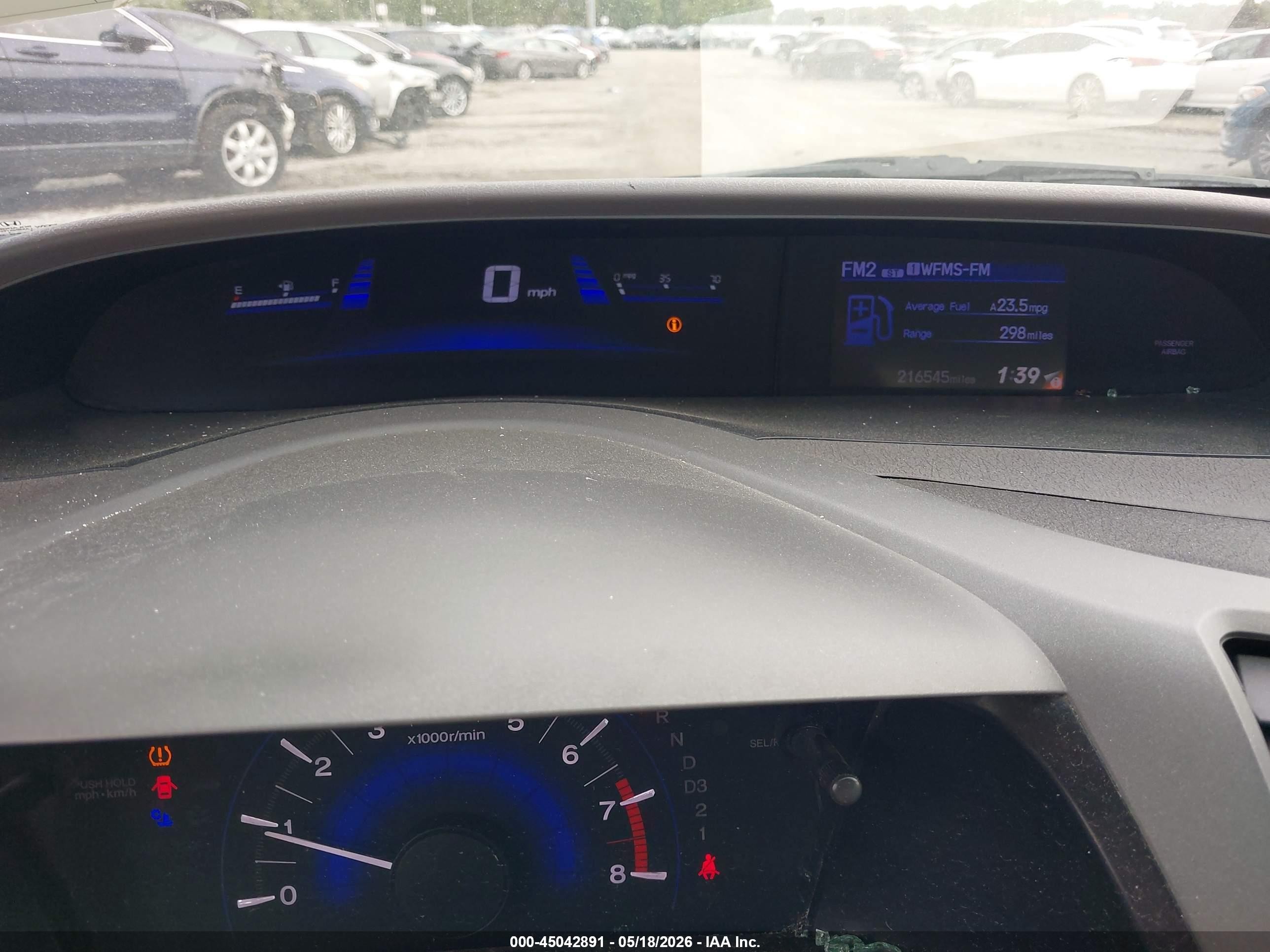 2012 Honda Civic Lx Серый vin: 19XFB2F54CE023604