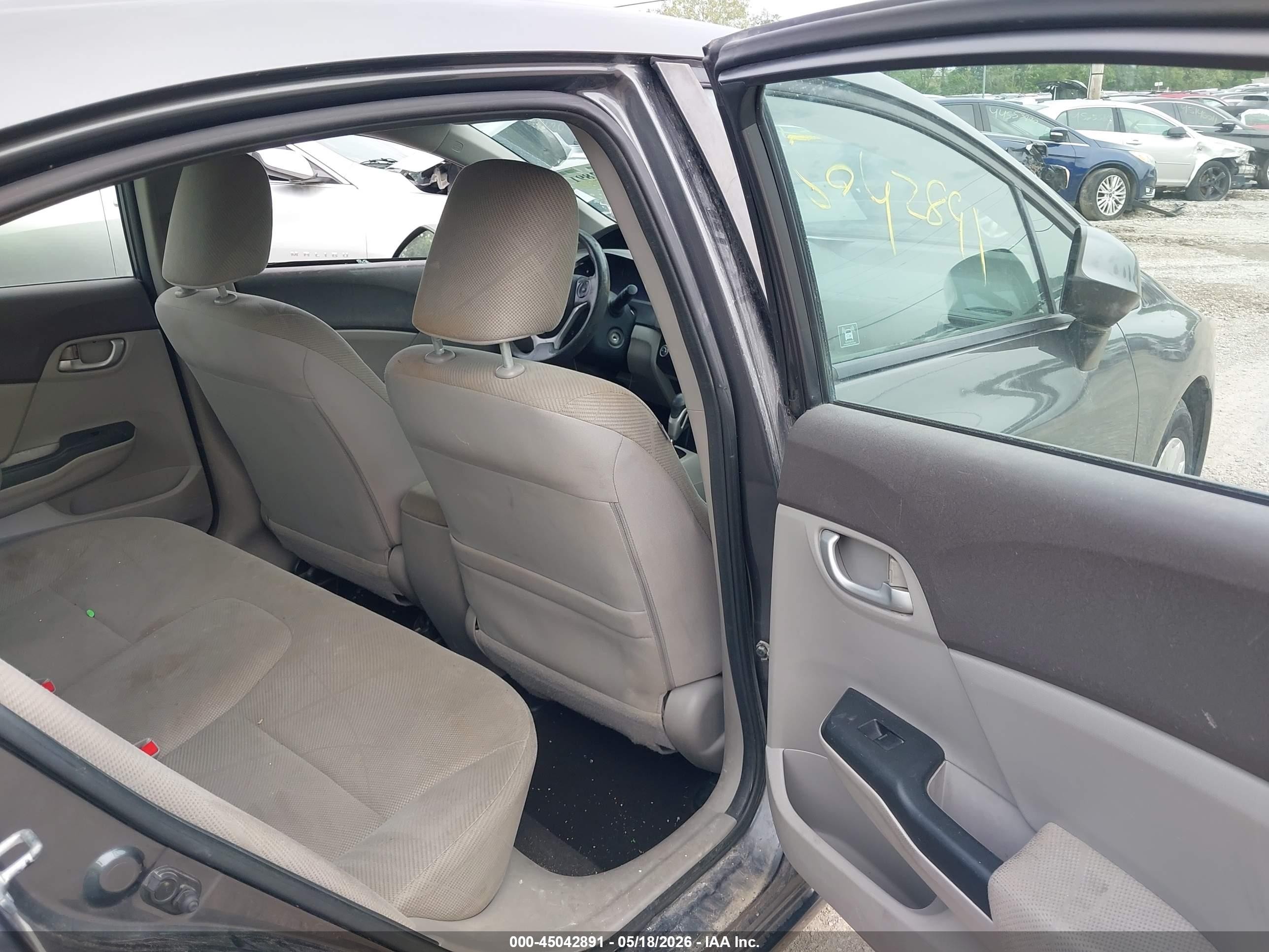 2012 Honda Civic Lx Серый vin: 19XFB2F54CE023604