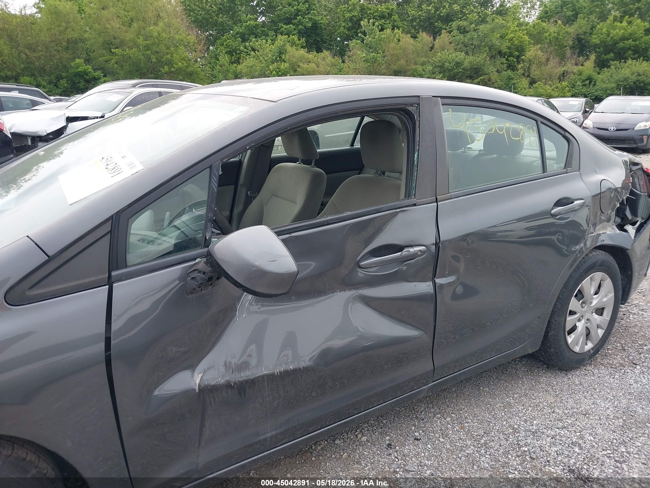 2012 Honda Civic Lx Серый vin: 19XFB2F54CE023604