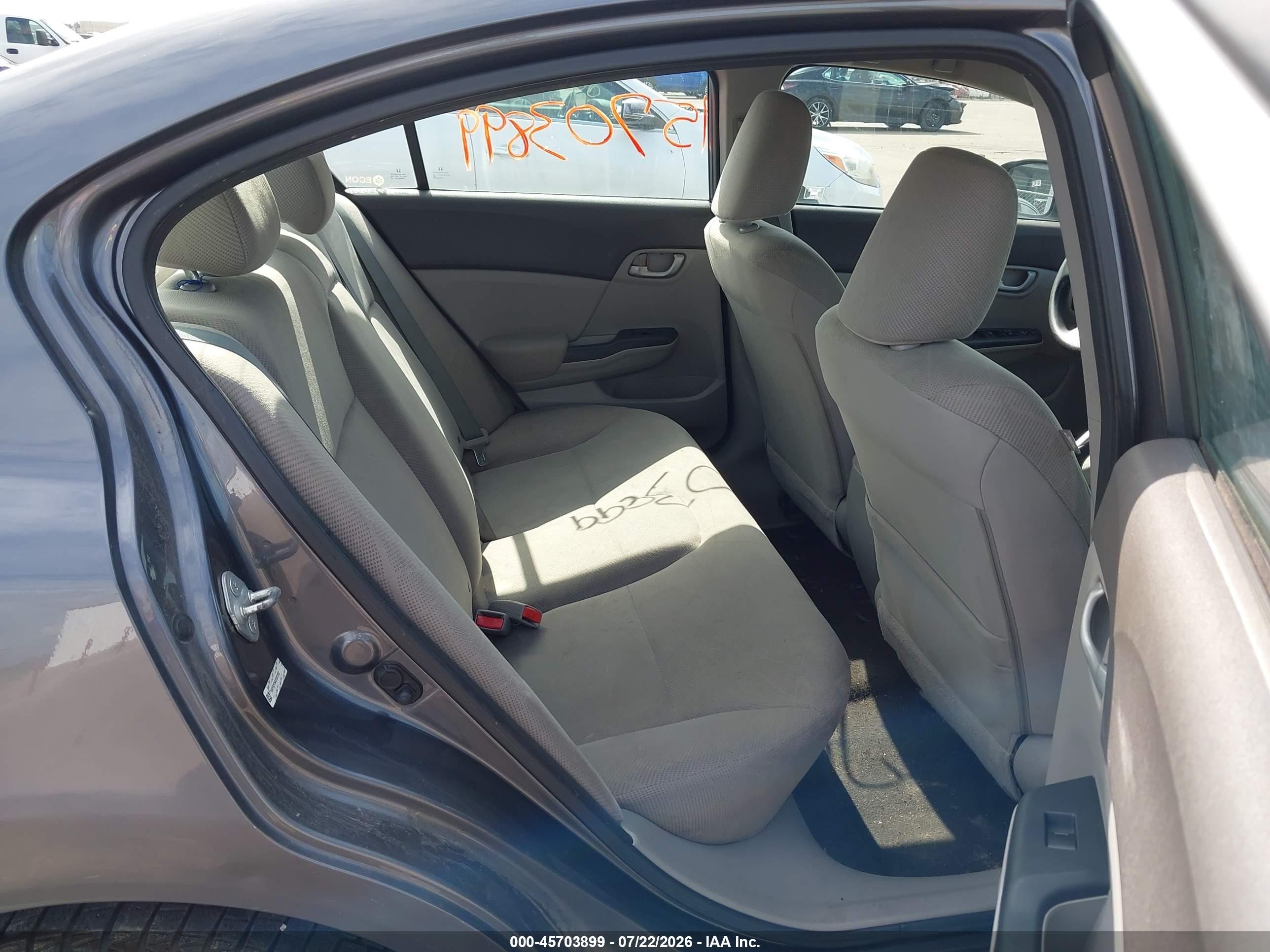 2012 Honda Civic Lx Gray vin: 19XFB2F54CE031332