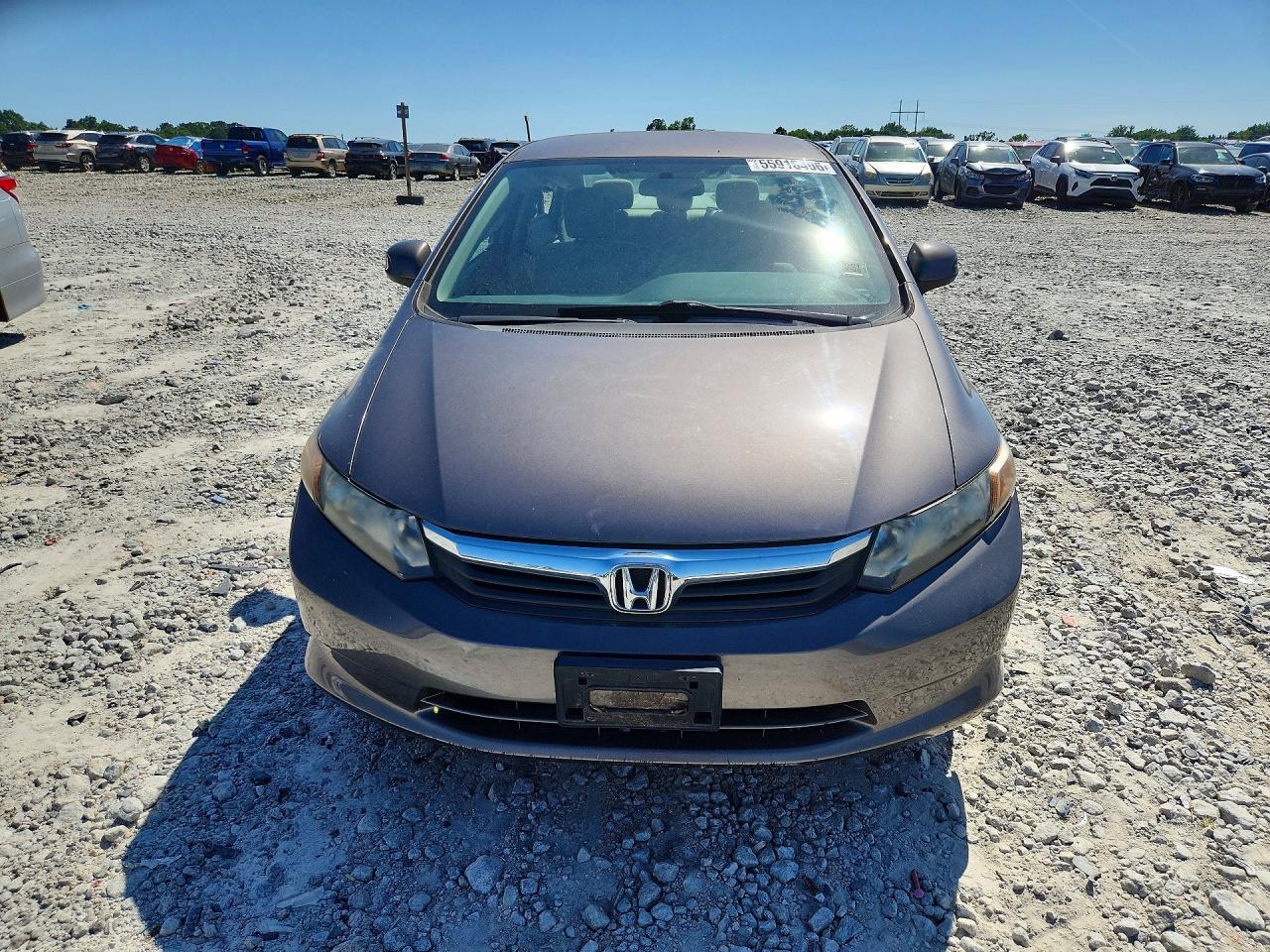 2012 Honda Civic Lx Gray vin: 19XFB2F54CE043576