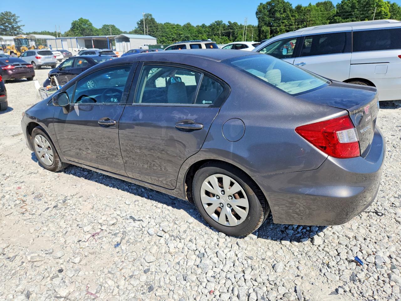 2012 Honda Civic Lx Gray vin: 19XFB2F54CE043576