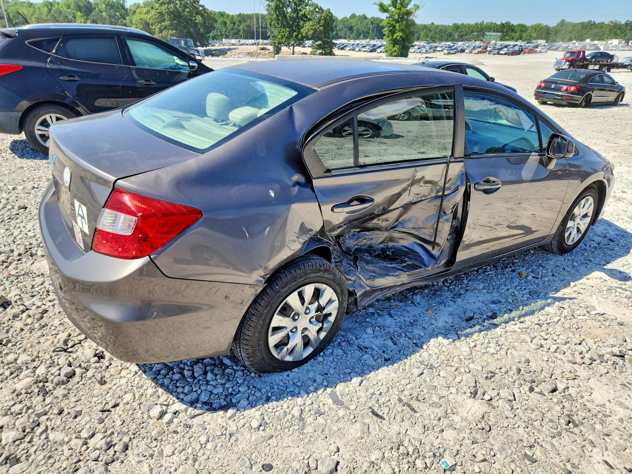 2012 Honda Civic Lx Gray vin: 19XFB2F54CE043576