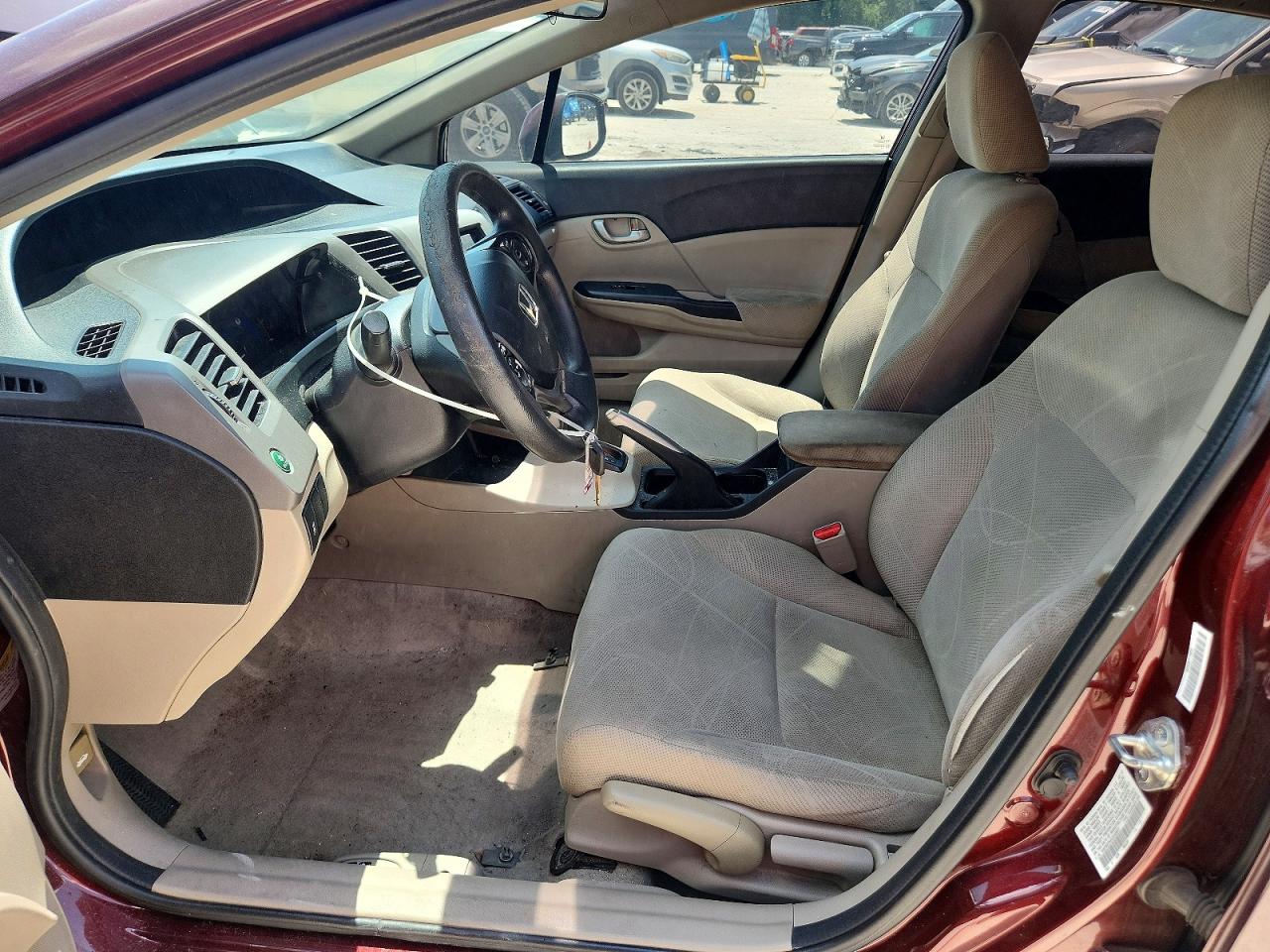 2012 Honda Civic Lx Burgundy vin: 19XFB2F54CE046901