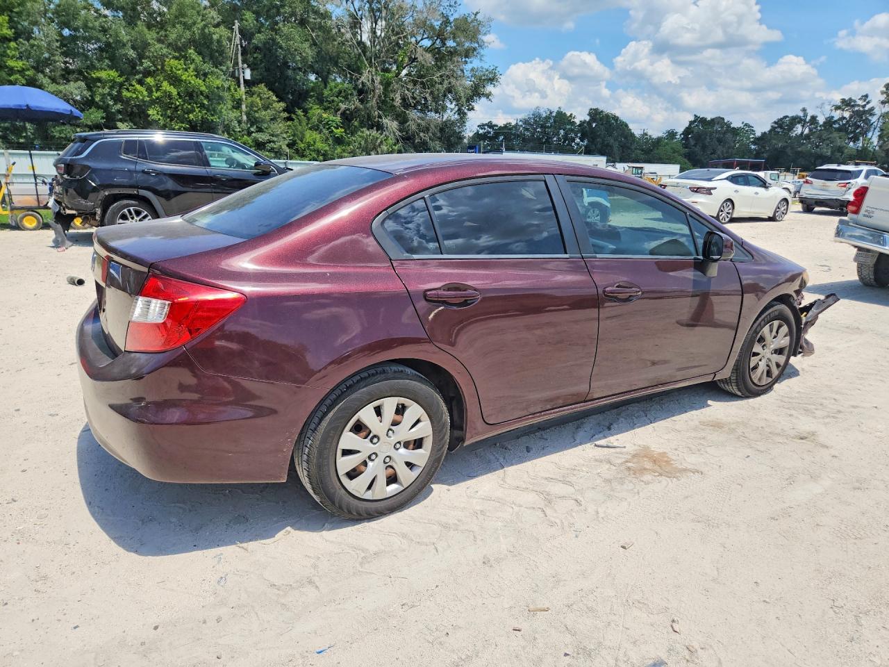 2012 Honda Civic Lx Burgundy vin: 19XFB2F54CE046901