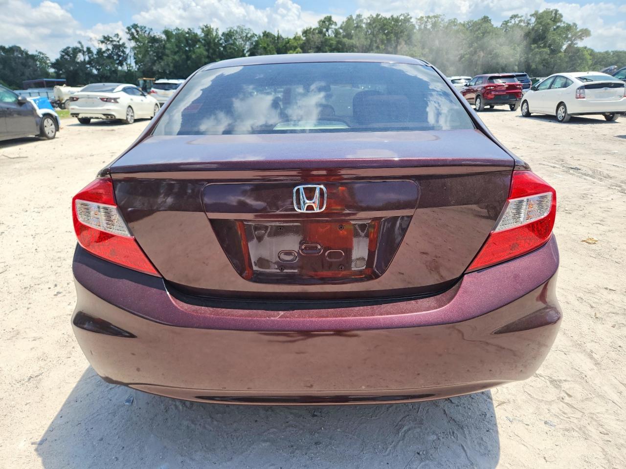 2012 Honda Civic Lx Burgundy vin: 19XFB2F54CE046901