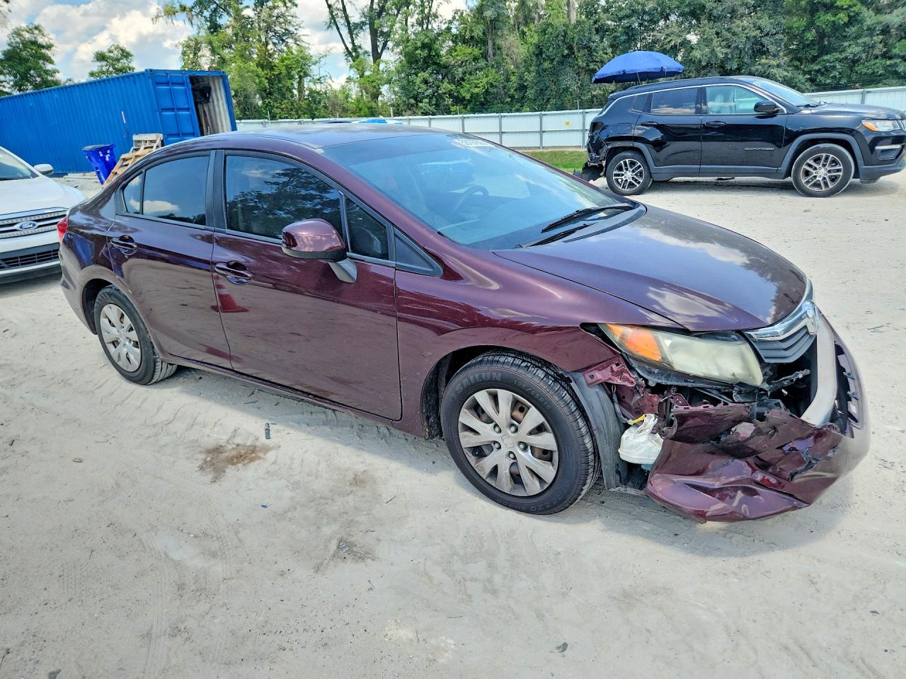 2012 Honda Civic Lx Burgundy vin: 19XFB2F54CE046901