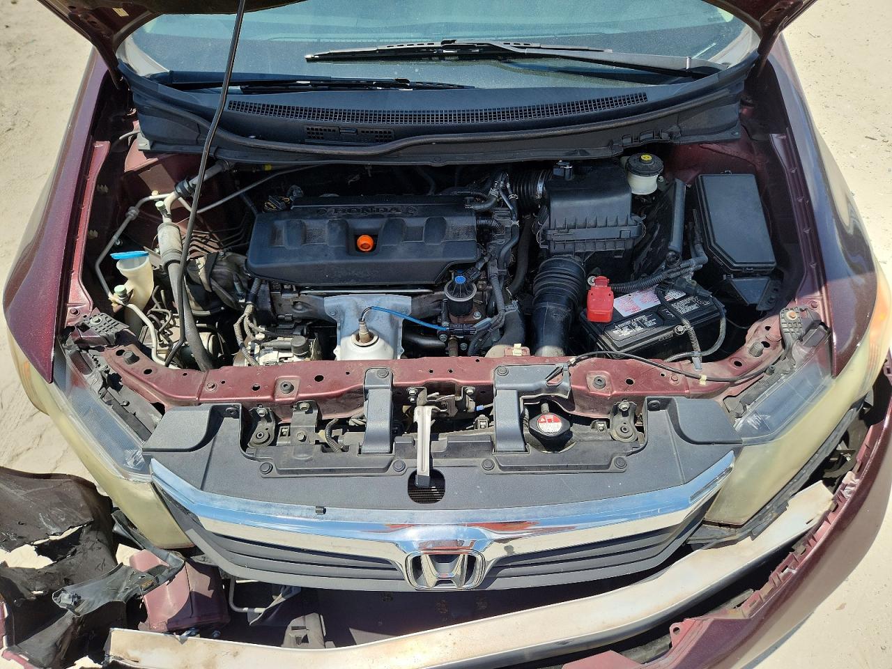2012 Honda Civic Lx Burgundy vin: 19XFB2F54CE046901