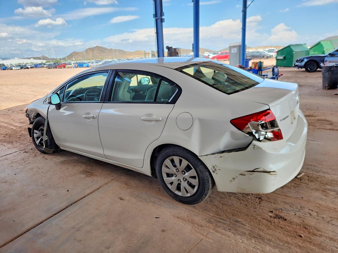 2012 Honda Civic Lx White vin: 19XFB2F54CE054920
