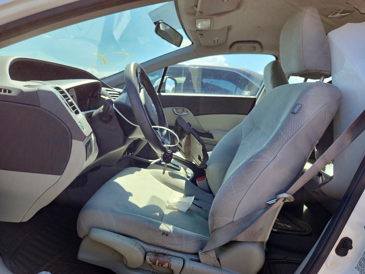 2012 Honda Civic Lx White vin: 19XFB2F54CE054920