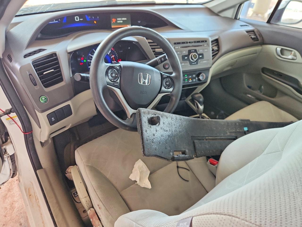 2012 Honda Civic Lx White vin: 19XFB2F54CE054920