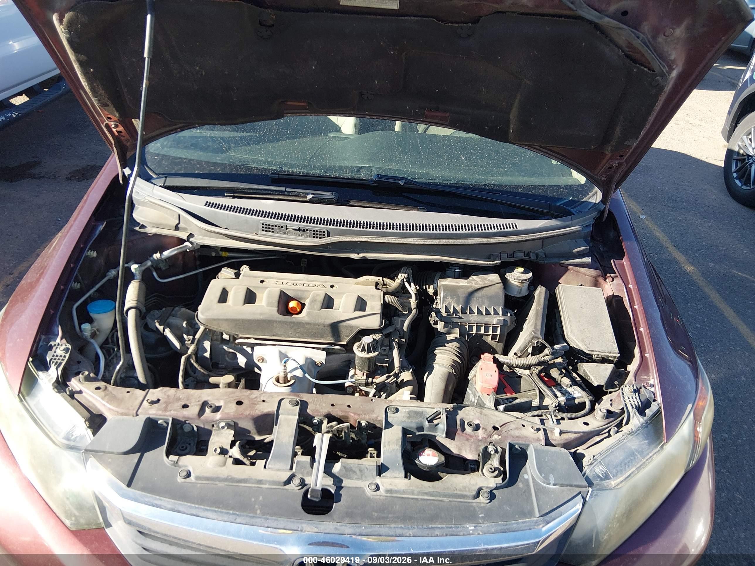 2012 Honda Civic Lx Красный vin: 19XFB2F54CE055842