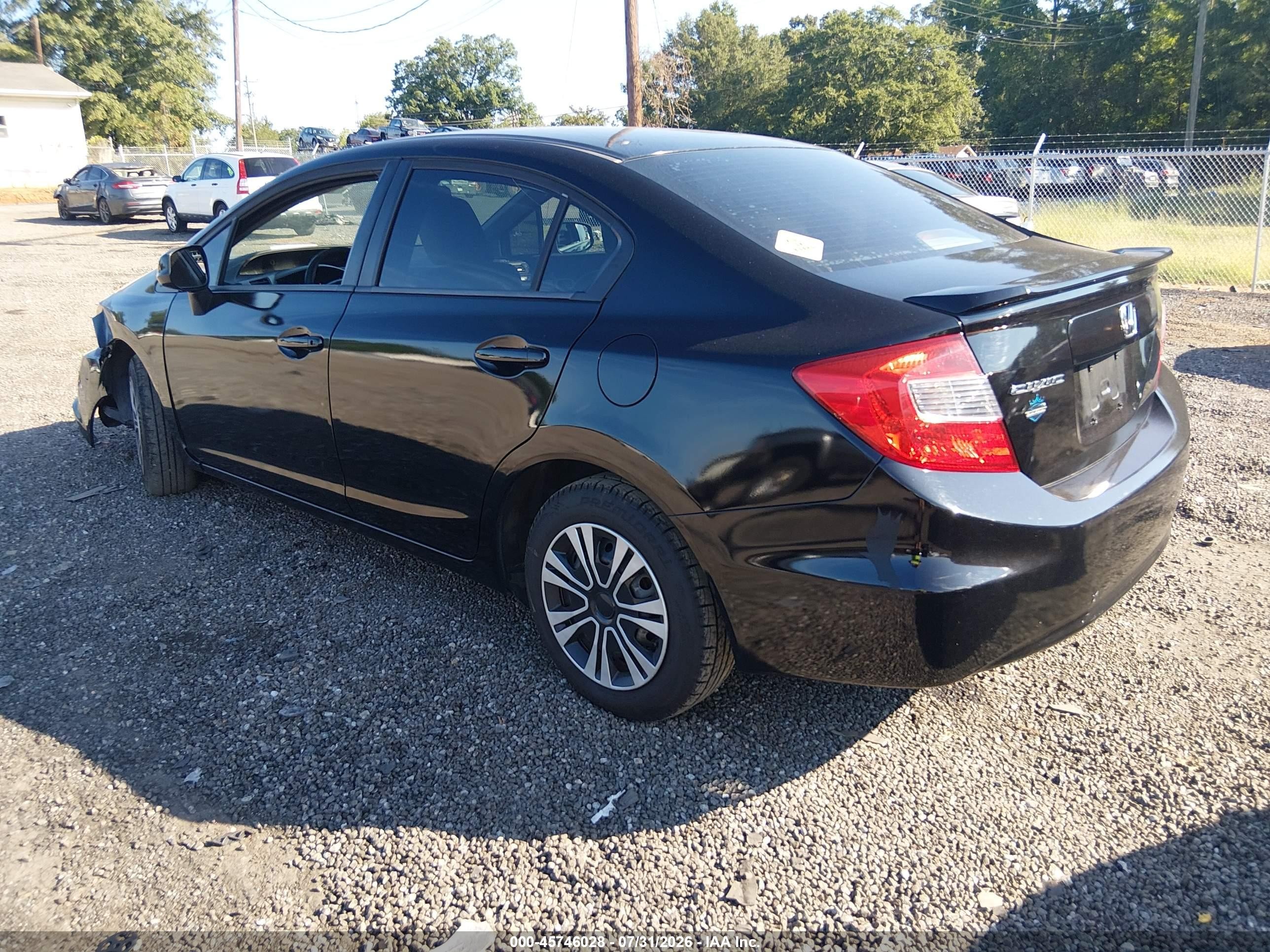 2012 Honda Civic Lx Black vin: 19XFB2F54CE093653