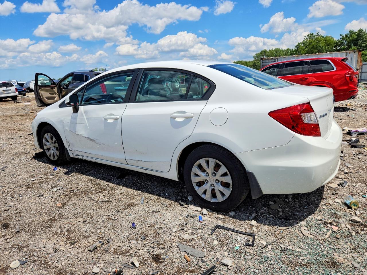 2012 Honda Civic Lx Белый vin: 19XFB2F54CE095788