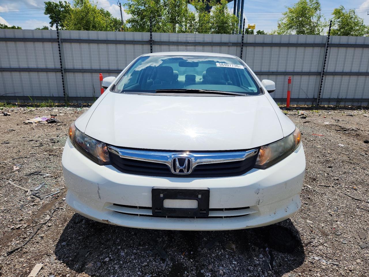 2012 Honda Civic Lx Белый vin: 19XFB2F54CE095788