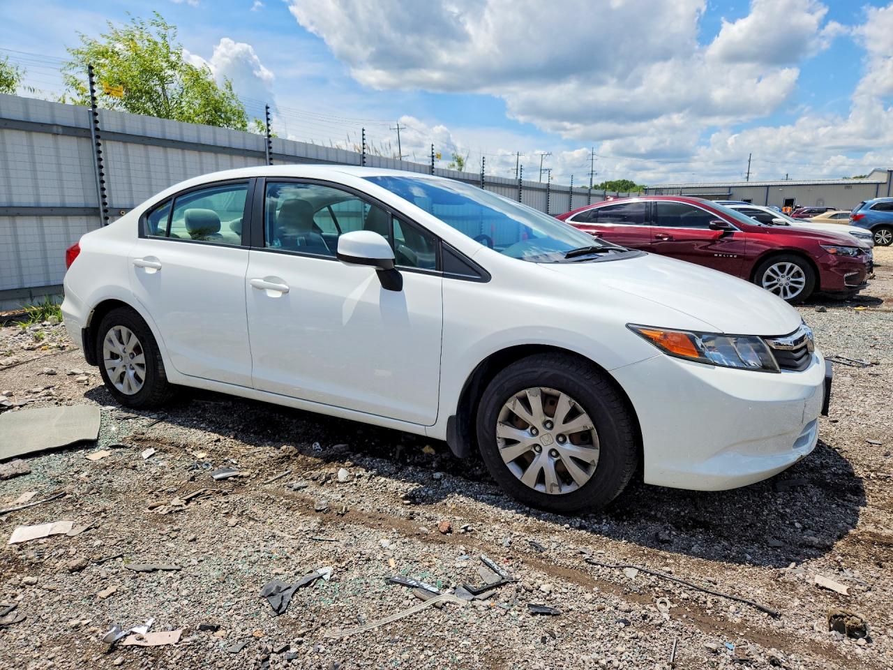 2012 Honda Civic Lx Белый vin: 19XFB2F54CE095788