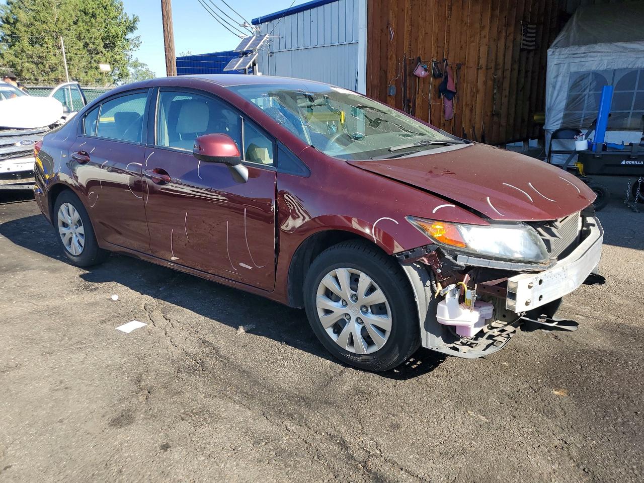 2012 Honda Civic Lx Burgundy vin: 19XFB2F54CE098125