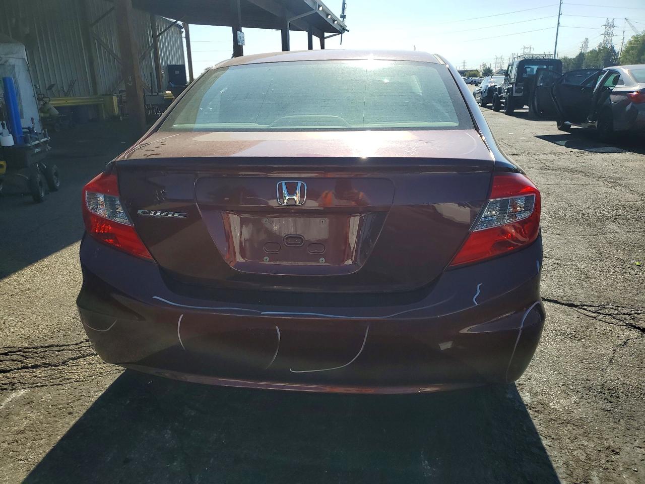2012 Honda Civic Lx Burgundy vin: 19XFB2F54CE098125