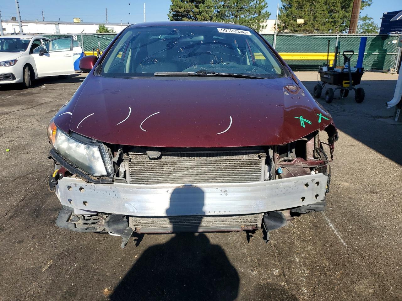 2012 Honda Civic Lx Burgundy vin: 19XFB2F54CE098125
